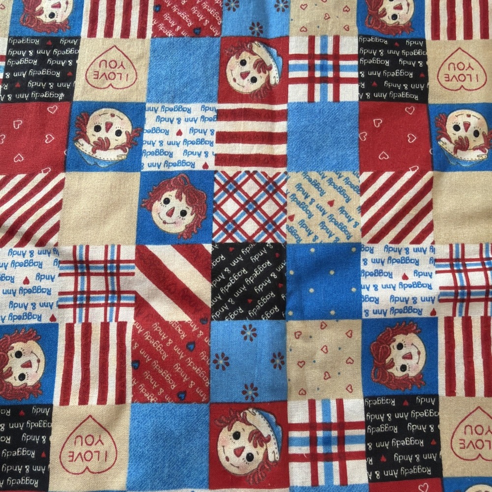 Vtg Daisy Kingdom Raggedy Ann & Andy Back To School Mini Patch 64" By 44"